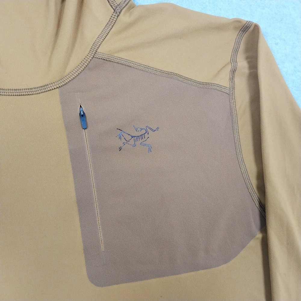 Arc'teryx Hoody Men Medium Orange Stryka Rho LT Base Layer Balaclava Lightweight - Picture 10 of 13